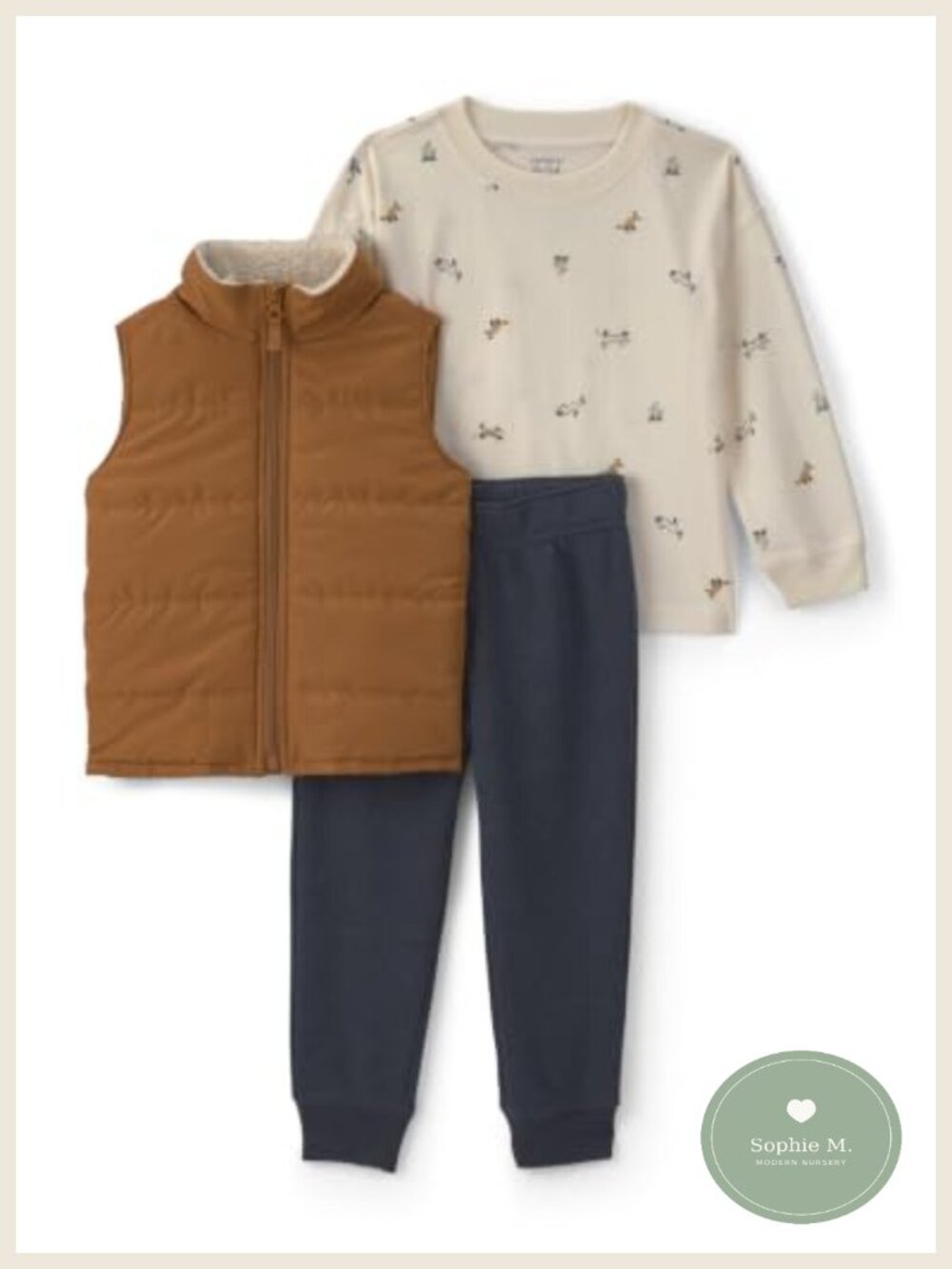 3-Piece Toddler Playwear Set with Long Sleeve Tee